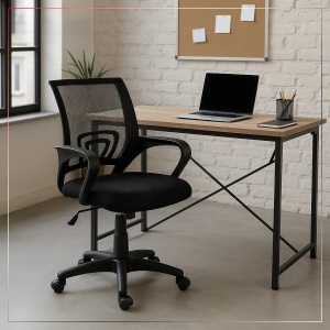 Kiwari Taro scaun birou ergonomic, spatar mesh, reglabil, baza nylon, Negru - Verificat A · Re-Bloom - Img 5