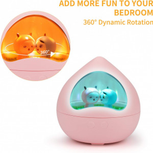 Lampa de noapte cu difuzor Bluetooth si rotatie de culoare RGB 360 °Aceshop Kids, ABS, roz, 133 x 133,5 mm - Img 6