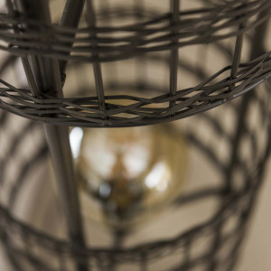 Lampadar Ahsley, 2 lumini, metal, negru, 30 x 30 x 166 cm