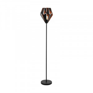 Lampadar Esme, metal, negru/cupru, 25,5 x 25,5 x 152,5 cm