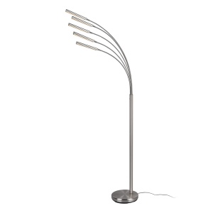 Lampadar Reed, 5 lumini, metal/polietilena, argintiu, 31 x 196 x 86 cm