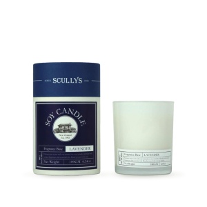 Lumânare din Soia Lavandă, Scullys, 180 g, 40h