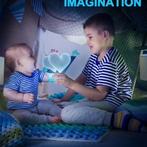Lumina de noapte pentru copii Nice Dream, LED/RGB, model inimioare, acril, 21,4 x 14,9 x 5,2 cm