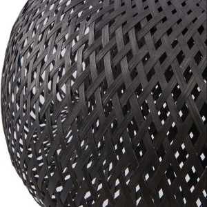 Lustra supendata Lindby Eskil din bambus, diametru 46.5 cm, neagra, E27 - Img 2