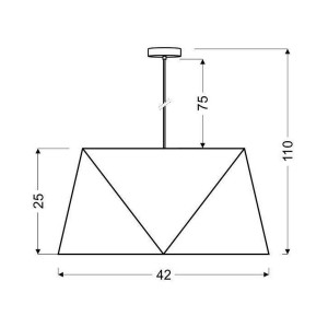 Lustra tip pendul Candellux, metal/tesatura/PVC, roz, 42 x 110 cm