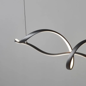 Lustra tip pendul Fanchet, LED, aluminiu/acril, negru, 110 x 22 x 165 cm