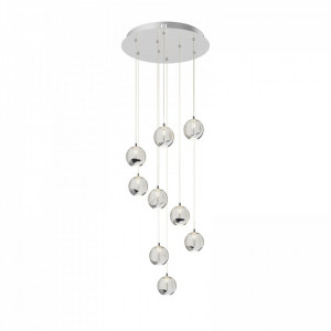 Lustra tip pendul Hayley, LED, metal/sticla, crom/transparent, 40 x 150 cm