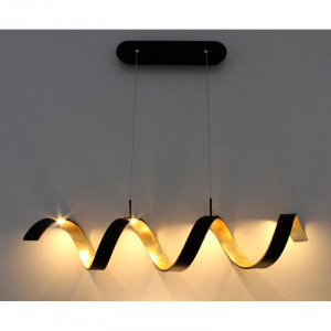 Lustra tip pendul Mcallister, LED, metal, auriu/negru, 1280 x 13,5 - Img 2