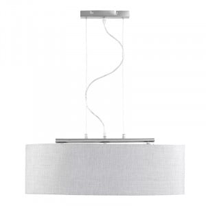 Lustra tip pendul Paco, metal/textil, gri/argintiu, 65 x 25 x 140 cm