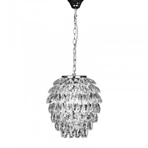 Lustra tip pendul Parnassus, metal/cristal, argintiu/negru, 34 x 34 x 126 cm