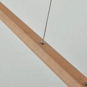 Lustra tip pendul Tamlin, LED, lemn/metal, natur, 140 x 210 cm - Img 2