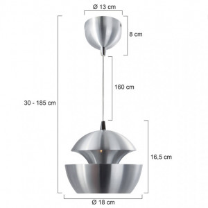 Lustra tip pendul Visionair metal, argintiu, 1 bec, diametru 18 cm, 40 W - Img 3