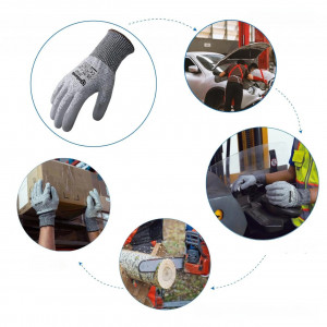 Manusi de lucru Andanda, HDPE/poliuretan, gri, marimea M