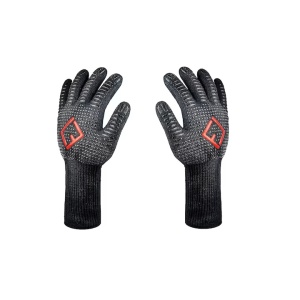 Manusi termorezistente pentru gratar si bucatarie, FLIPLINE, ignifuge, premium, antialunecare, 2 bucati, negru, marimea M, Resigilat, Grad A