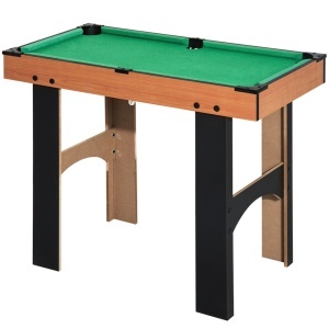 Masa multijoc 4in1 fotbal/hochei/ping pong/biliard, MDF, 92x78x80cm, Lemn natural/Negru - Verificat A · Re-Bloom