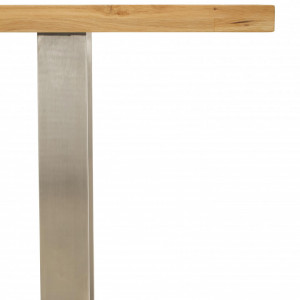 Masa Oliver, lemn/metal, maro/ argintiu, 180 x 75 x 90 cm - Img 3