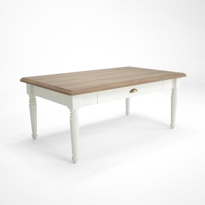 Masuta de cafea cu 1 sertar alb/stejar natur Provence - Img 2