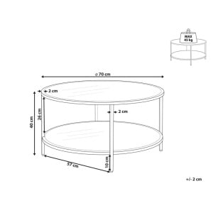 Masuta de cafea Hesiodos, metal/sticla, transparent/auriu, 40 x 70 x 70 cm