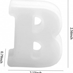 Matrita de rasina pentru litera B COLEESON, silicon, alb, 6,5 x 5,4 x 2 cm - Img 2