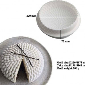 Matrita pentru tort Gycook, silicon, alb, 220 x 73 mm - Img 3
