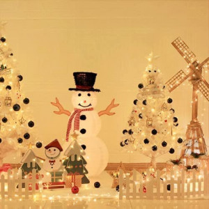 Mini brad artificial de Craciun cu lumini si ornamente Oryidr, multicolor, PVC, 60 cm - Img 2