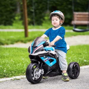 Motocicleta electrica copii Re-Bloom BMW HP4, 6V 30W, PP/metal, 82.5x42x54 cm, 3 roti, muzica, autonomie 45 min, varsta 18-60 luni, 30 kg, albastru/rosu/negru - Verificat A · Re-Bloom - Img 3