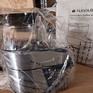 Navaris rasnita electrica cafea cu bavura conica, ABS/otel inoxidabil, 18x12.5x28 cm, discuri slefuit inox, argintiu/negru - Verificat A · Re-Bloom - Img 6