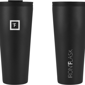 Pahar din otel inoxidabil IRON °FLASK, cu pai si capac, izolat, rece 16 ore / cald 4 ore, negru, 950 ml - Img 4