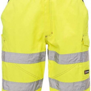 Pantaloni 3 sferturi de lucru pentru barbati Payper Wear, reflectorizanti, poliester/bumbac, galben neon/argintiu, marimea M - Img 1