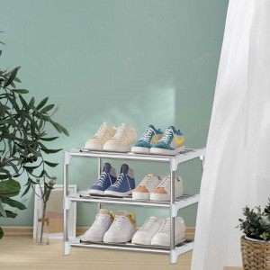 Pantofar cu 3 nivele NIAWECAN, aliaj de otel / plastic, alb/argintiu, 42 x 25 x 38 cm cm - Img 2