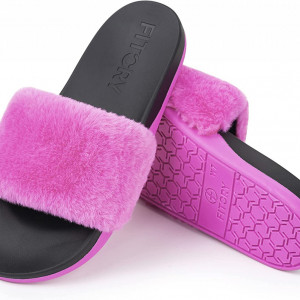 Papuci de blana FITORY, EVA/plus, negru/roz, 39 - Img 1
