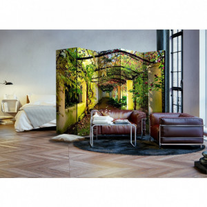Paravan/Separator de camera Romantic Garden II cu 5 panouri, 225 x 172 cm, lemn/ panza - Img 2