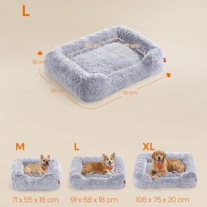 Pat pentru caini Feandrea, polipropilena/poliester, gri, 91 x 68 x 18 cm, Resigilat, Grad A - Img 2