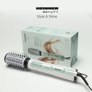 Perie cu aer cald Heinner HAB-Y12DC-WH1, Putere 1200W, Motor DC, 2 trepte de putere, Ionizare, Functie aer rece, Alb/Verde - Img 3