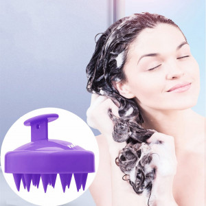 Perie pentru masajul scalpului Yokamira, silicon, violet, 8 x 7 cm - Img 2