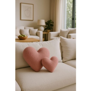 Perna decorativa in forma de inima, poliester/silicon, 42x45 cm, roz - Verificat A · Re-Bloom - Img 3