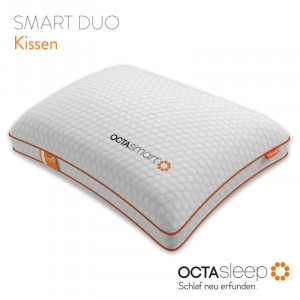Perna Smart Duo OCTAsleep, fibra de poliester, alb, 11 x 80 x 40 cm