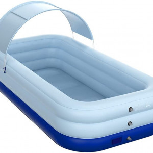 Piscina gonflabila cu copertina de protectie UV Taruor, albastru, PVC, 2,1 m - Img 1