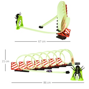 Pista pentru masini cu efecte luminoase si masina inclusa, PP/PS/ABS/TPR/HIPS, 86x67x21 cm, varsta 3-6 ani, verde/rosu - Verificat A · Re-Bloom - Img 3