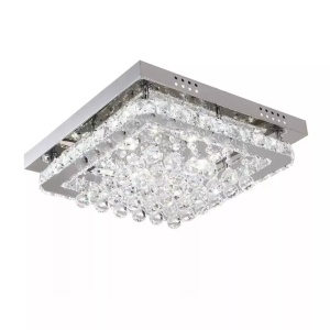 Plafoniera Etta Avenue, LED, metal/acril, argintiu, 40 x 40 x 12 cm