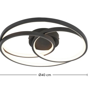 Plafoniera LED Rimo Neagră max. 24 wați, diametru 40cm - Img 3