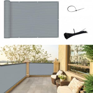 Prelata pentru balcon SUNNY GUARD, polietilena, gri, 90 x 500 cm