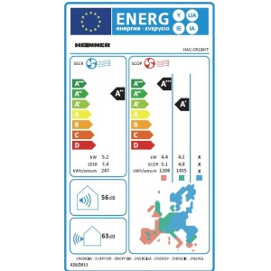 Produs Resigilat Aparat de aer conditionat HEINNER Crystal HAC-CR18KIT, 18000BTU, kit instalare inclus, clasa energetica: racire A++/incalzire A+, functie "Follow me", mentinere temperatura 8â°C, functie Turbo, filtru cu densitate ridicata, autocuratare, - Img 4
