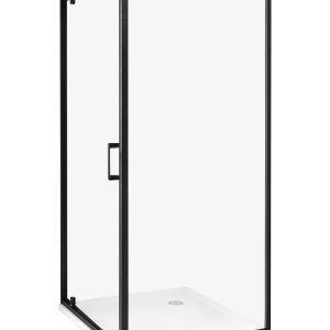 Produs Resigilat Cabina de dus Re-Bloom Darli, 90x90x185 cm, sticla securizata 6mm, cadru aluminiu, usa reversibila, negru transparent - Verificat A