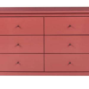Produs Resigilat Comoda cu 6 sertare Re-Bloom Barcaldine, lemn de pin, 130x45x82 cm, 40 kg, visiniu - Verificat A - Img 3