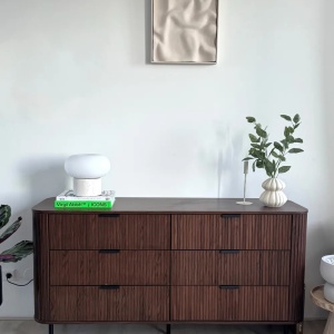 Produs Resigilat Comoda Re-Bloom Bradley, 6 sertare, MDF/fier, 153x47x81 cm, 20 kg, maro inchis - Verificat A - Img 6