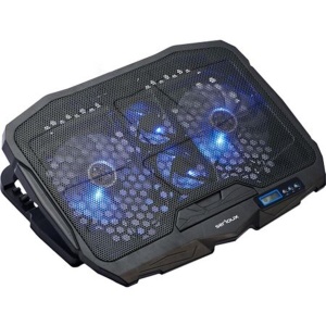 Produs Resigilat Cooling pad Serioux, SRXNCP025, Dimensiuni: 390*280*28mm, Compatibilitate maxima laptop: 17.3 inch, Numar ventilatoare: 4, Dimensiune ventilator: 2 x 125*125*15mm / 2 x 70*70*15mm, Nivel zgomot: 15-20dB, Flux aer: 56-75CFM, Tensiune alime