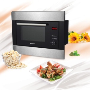 Produs Resigilat Cuptor cu microunde incorporabil Heinner HMW-23BIXBK, Capacitate 23L, Control digital, Display LED, Putere cuptor 800W, Putere grill 1000W, 5 trepte de putere, 8 programe de gatire automate, Timer, Timp maxim de gatire 60 min, Functie dec - Img 2