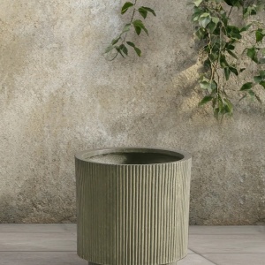 Produs Resigilat Ghiveci Re-Bloom Daria, argila fibroasa, diametru 37 cm, 30.5L, 6 kg, orificii drenaj, verde masliniu - Verificat A - Img 6