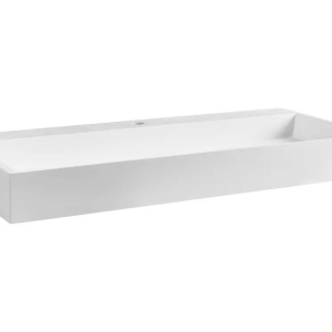 Produs Resigilat Lavoar suspendat Re-Bloom Quenko, ceramica, 100x46x12 cm, dreptunghiular, gaura robinet, alb - Verificat A - Img 2